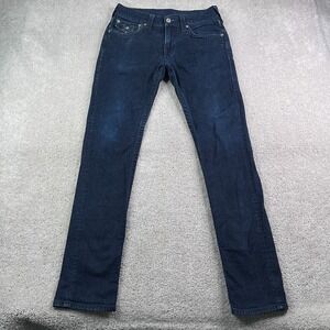 True Religion Jeans Mens 31x34 Blue Rocco Relaxed Skinny Flap Pockets Denim